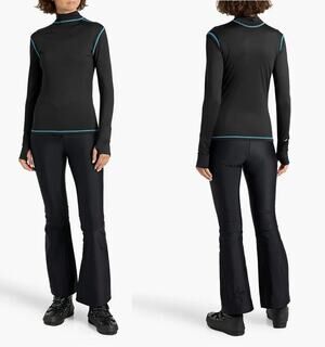 NWT Aztech Mountain Next To Skin Mock Neck Base Layer Top Space Black Women's S